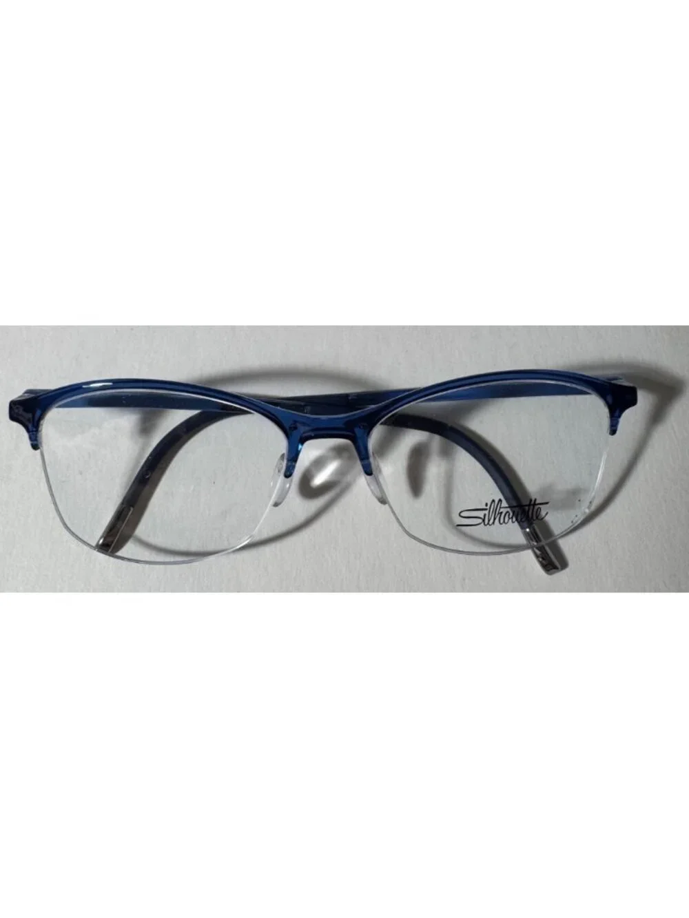 Silhouette SPX 1586 51-16 Womens Blue Half-Rim Eyeglasses Lightweight Frame